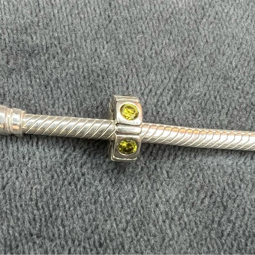 RETIRED Pandora Lime Green Stones Spacer Charm